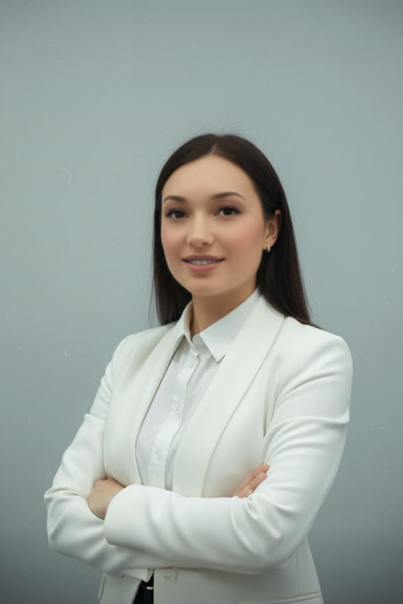 Оля Гапченко у діловому образі